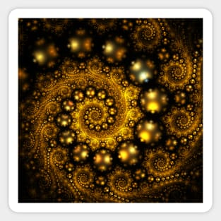 Golden fractal spiral Sticker